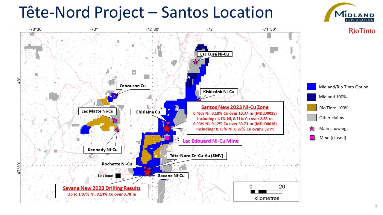 Figure 2 Tête-Nord Project - Santos Location