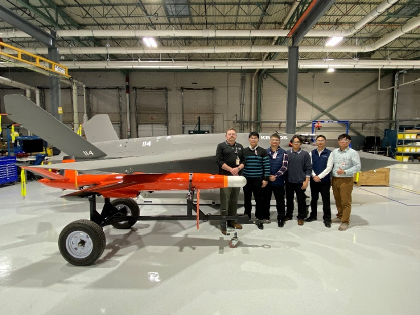 Kratos and NCSIST Team with the new Mighty Hornet IV in the foreground, and Valkyrie behind