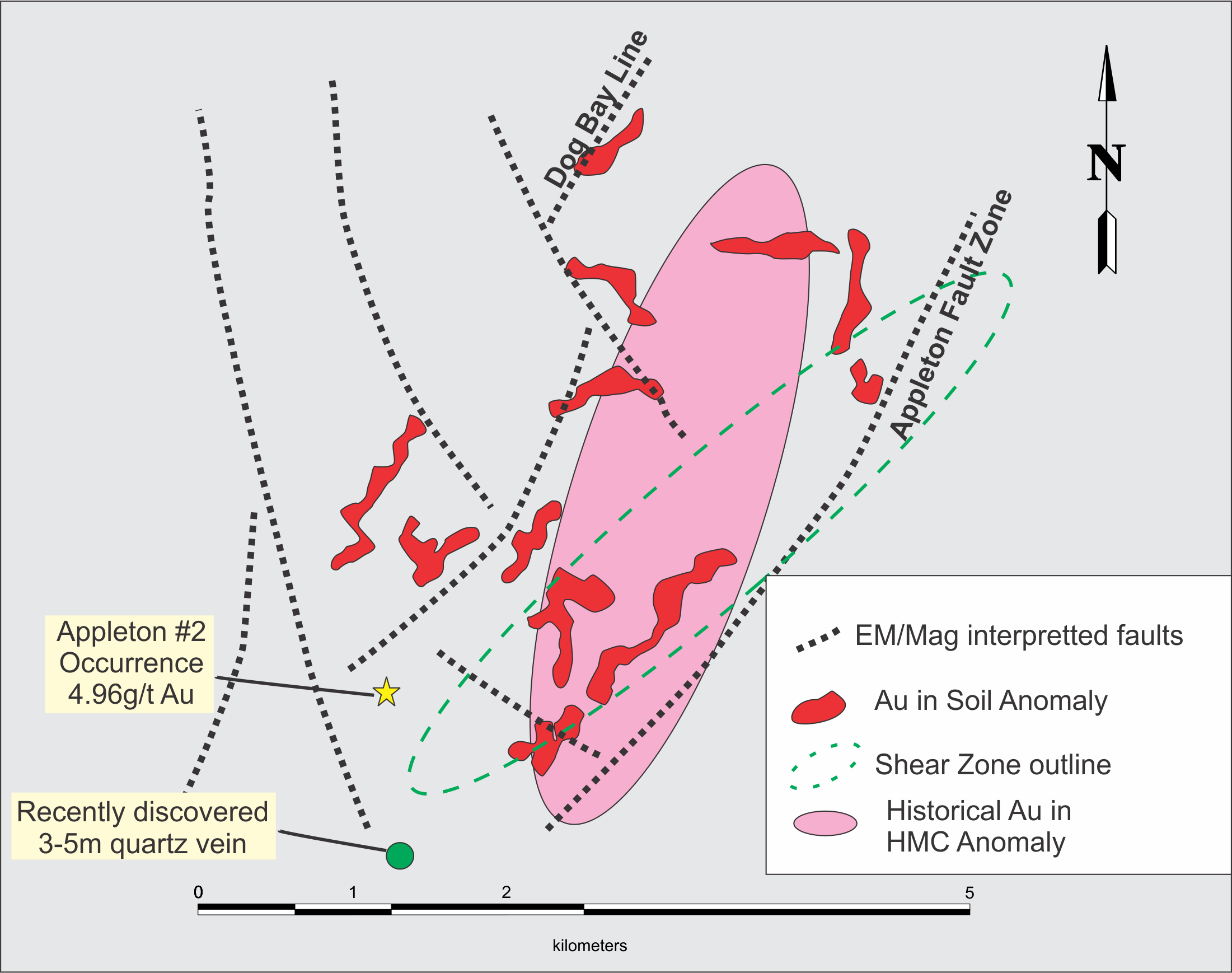 Location of Gold in Soil Anomalies