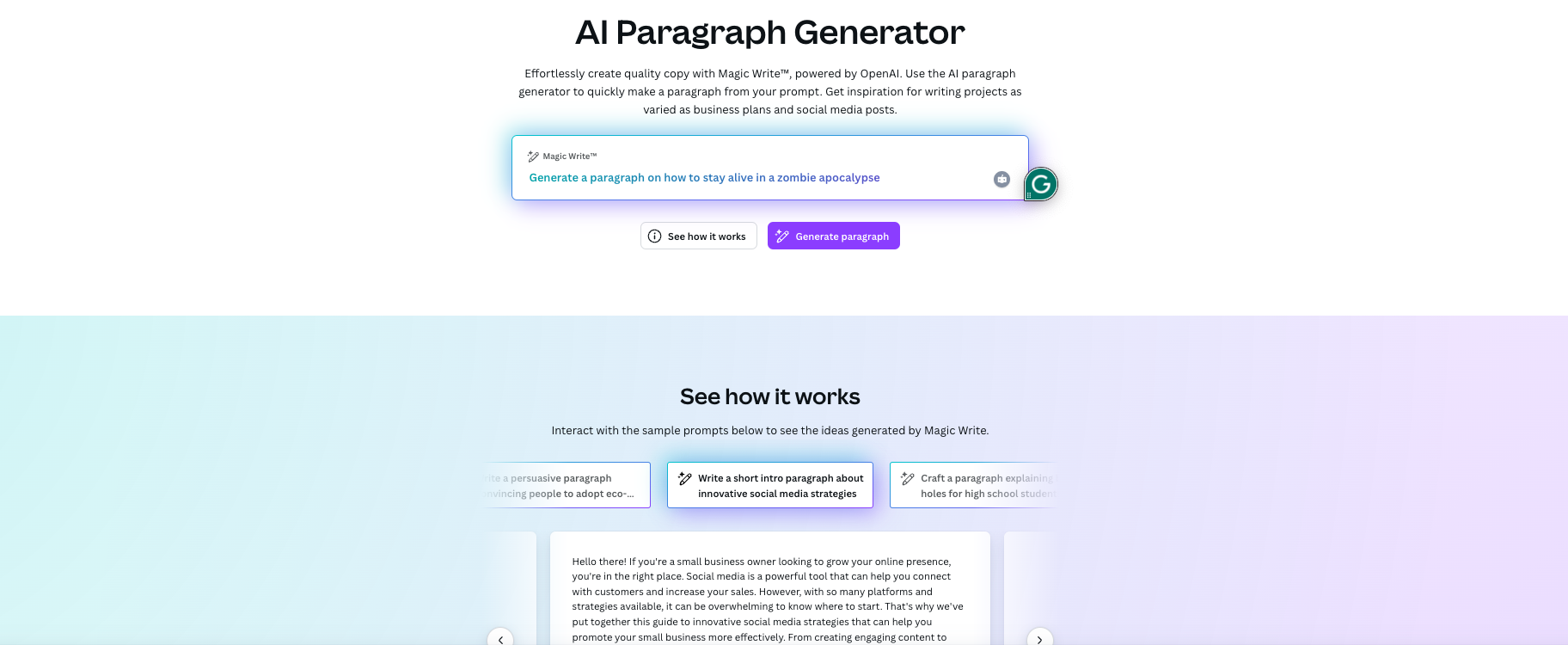 AI paragraph Generator
