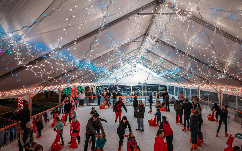 Daily ice skating at the Winter Ice Village in downtown Port Angeles, Washington, now through January 20, 2020. 