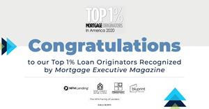 Mortgage Executive Magazine Top 1% 2020 Press Release