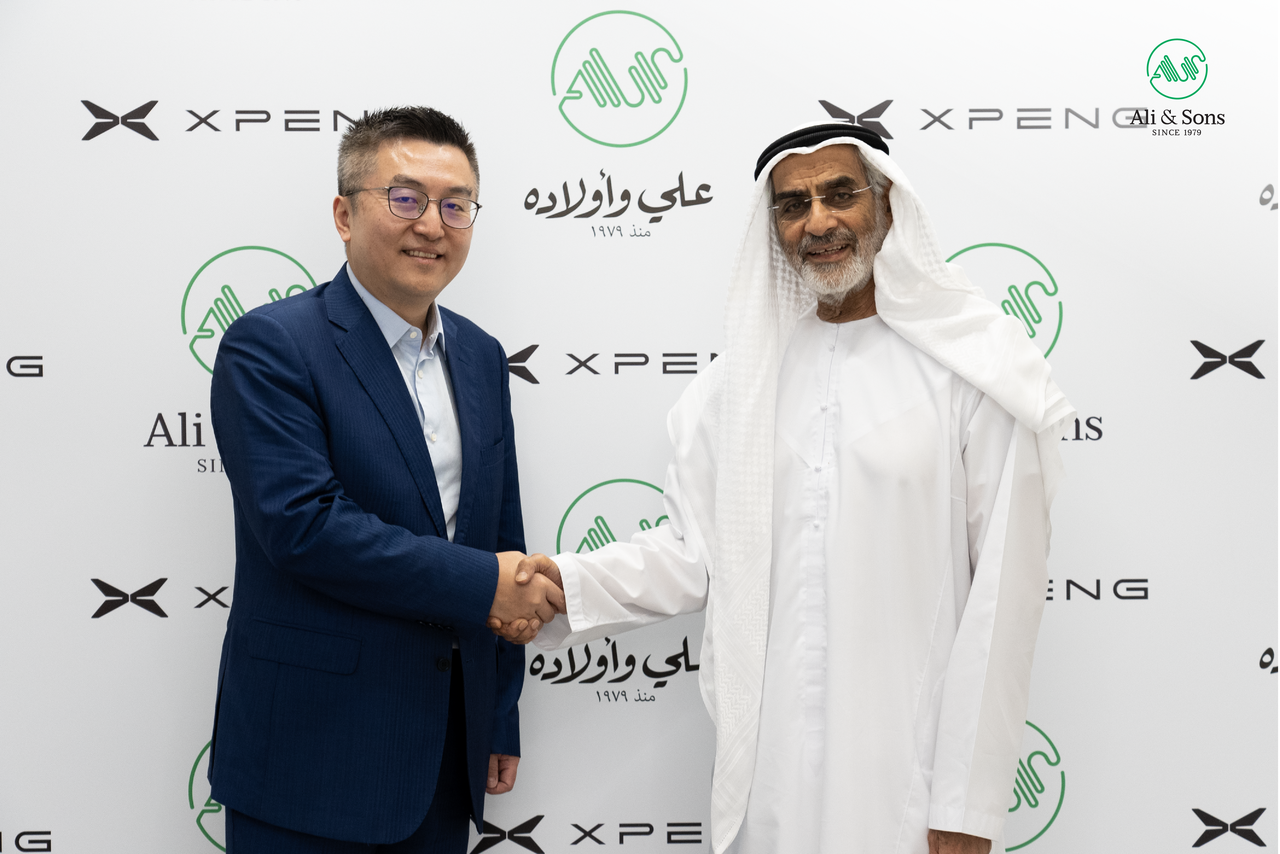 Brian Gu, Vice Chairman and President of XPENG with H.E. Ali bin Khalfan Al Mutawa Al Dhaheri, Founder and Chairman of Ali&Sons.