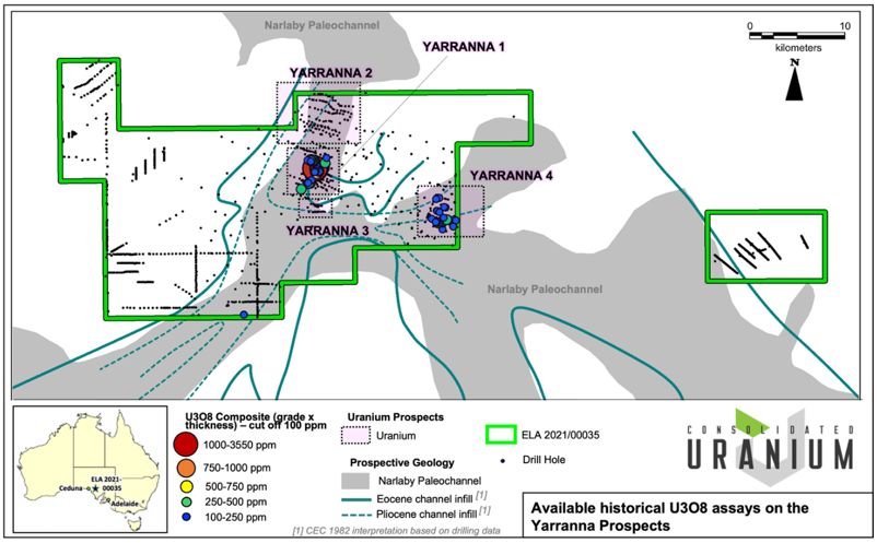 Yarranna Project with select key rotary and air core drill results