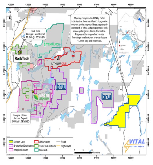 Vital Battery Metals Dickson Lake Lithium Project Regional Geology