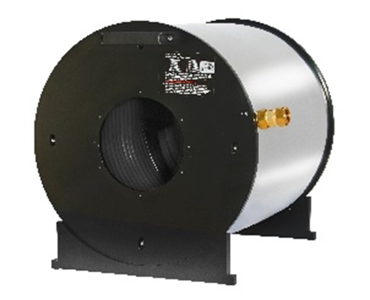 The Ophir 150K-W High Power Meter can measure powers ranging from 10 to 150 kW and is designed for a 100 mm diameter beam to hit incident on the center of its deflecting cone and is calibrated at 1070 nm.