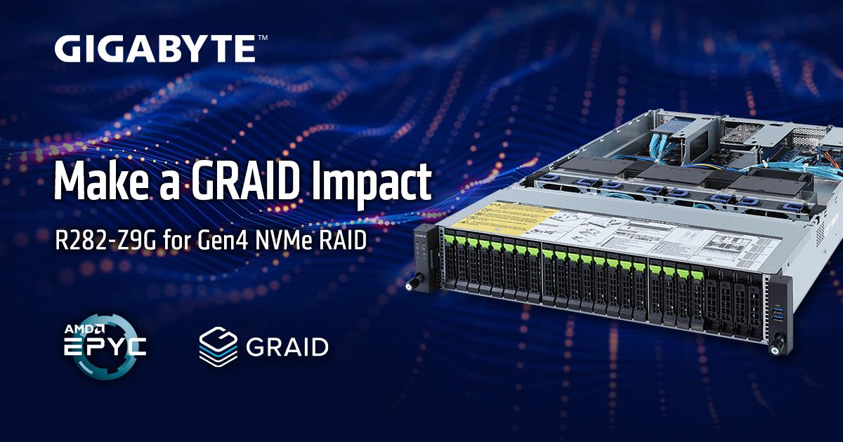 Make a GRAID Impact with the GIGABYTE R282-Z9G GRAID SupremeRAID™ Solution