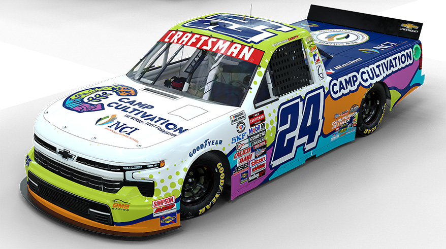 GMS Racing's NASCAR CRAFTSMAN Truck Series driver Rajah Caruth will debut a new paint scheme 