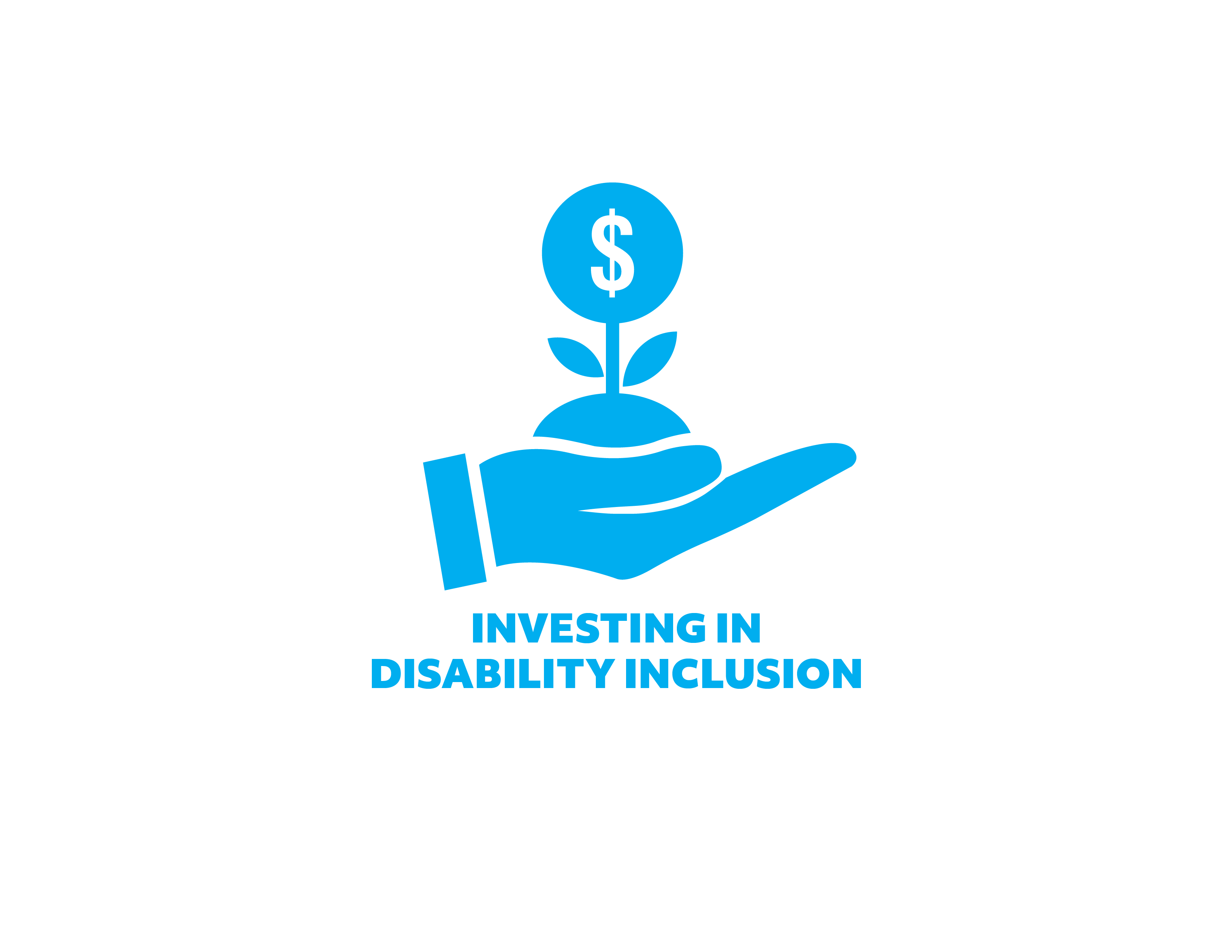 Investing in Inclusion icon with hand holding money tree