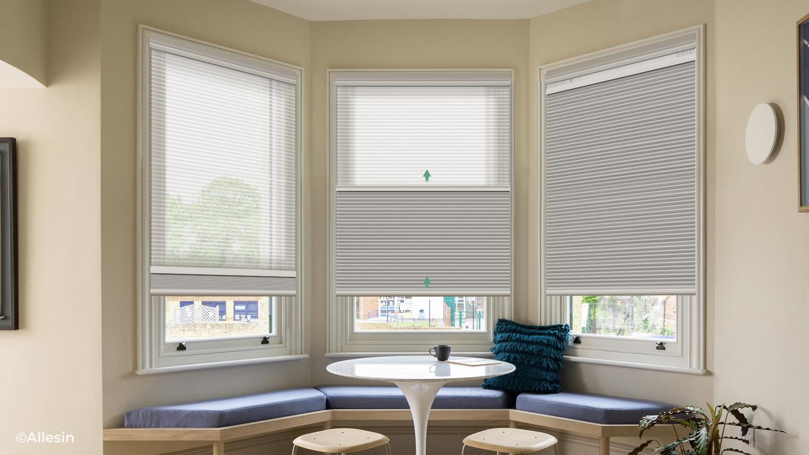 Illustration of the dual-layer structure in Allesin Day/Night Honeycomb Shades