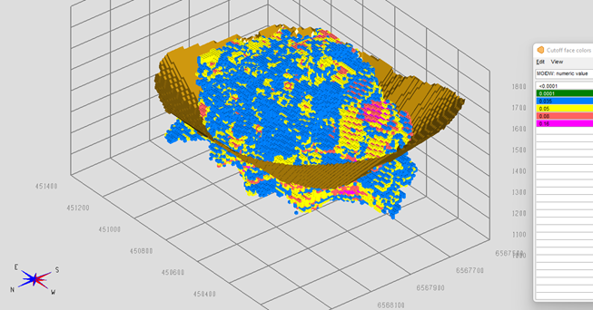 Figure 3 - Storie Molybdenum Project 3D Resource Pit