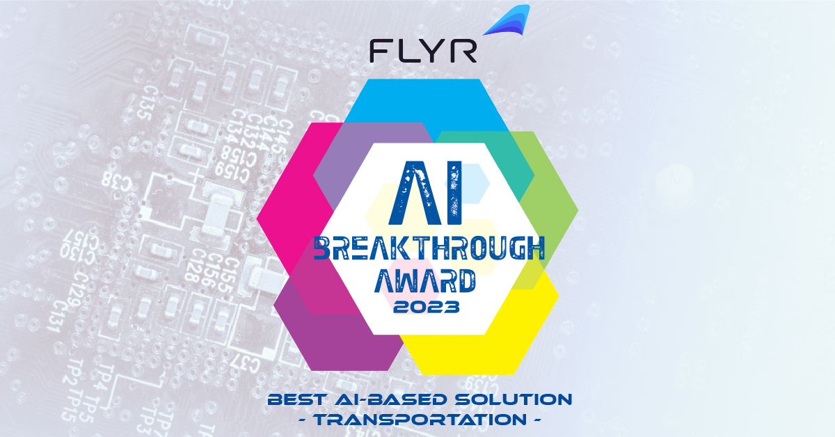 FLYR was named “Best AI-Based Solution for Transportation” for 2023 by AI Breakthrough.