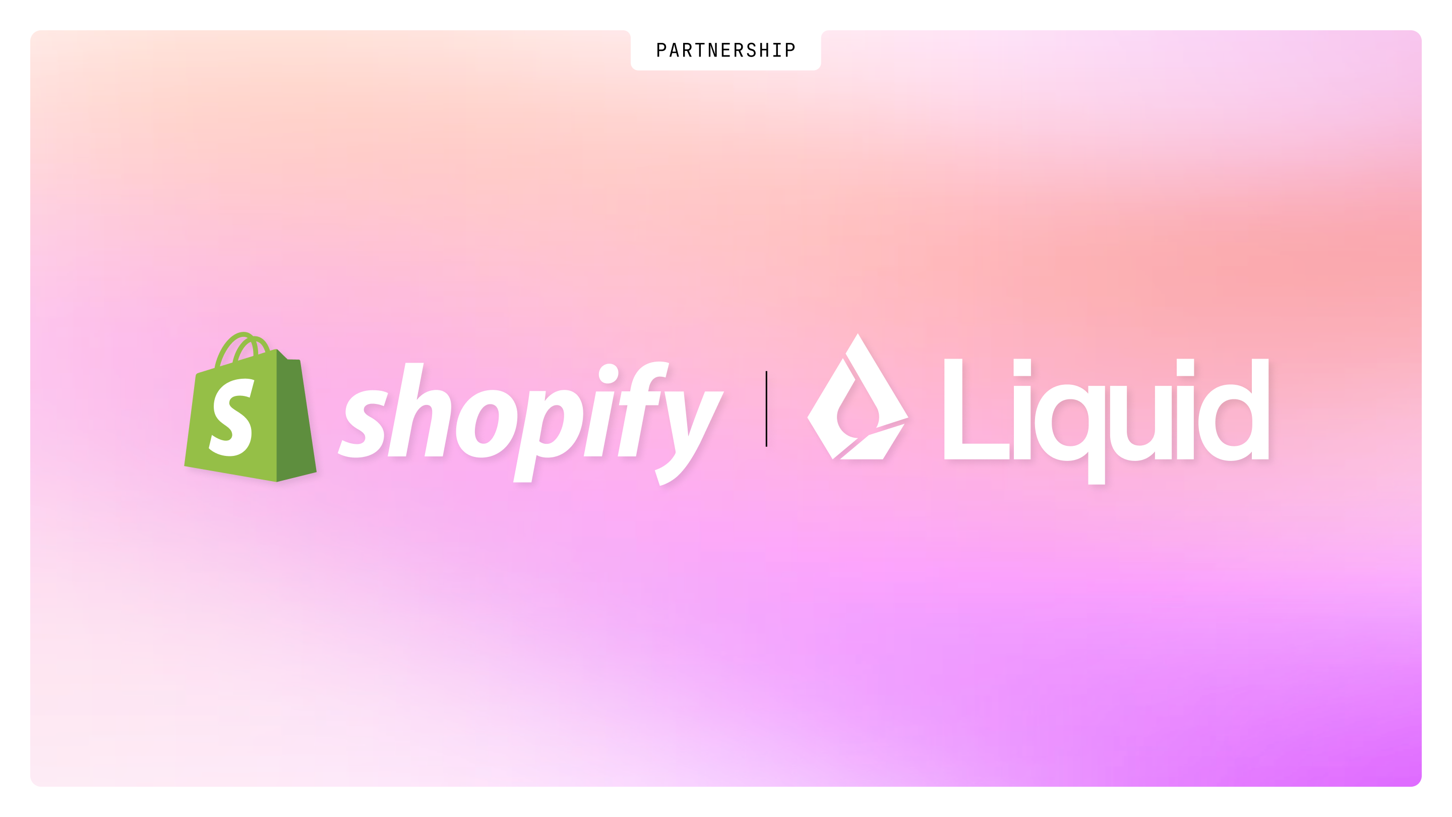 An image of both the Liquid AI and Shopify logos together on a pink gradient background