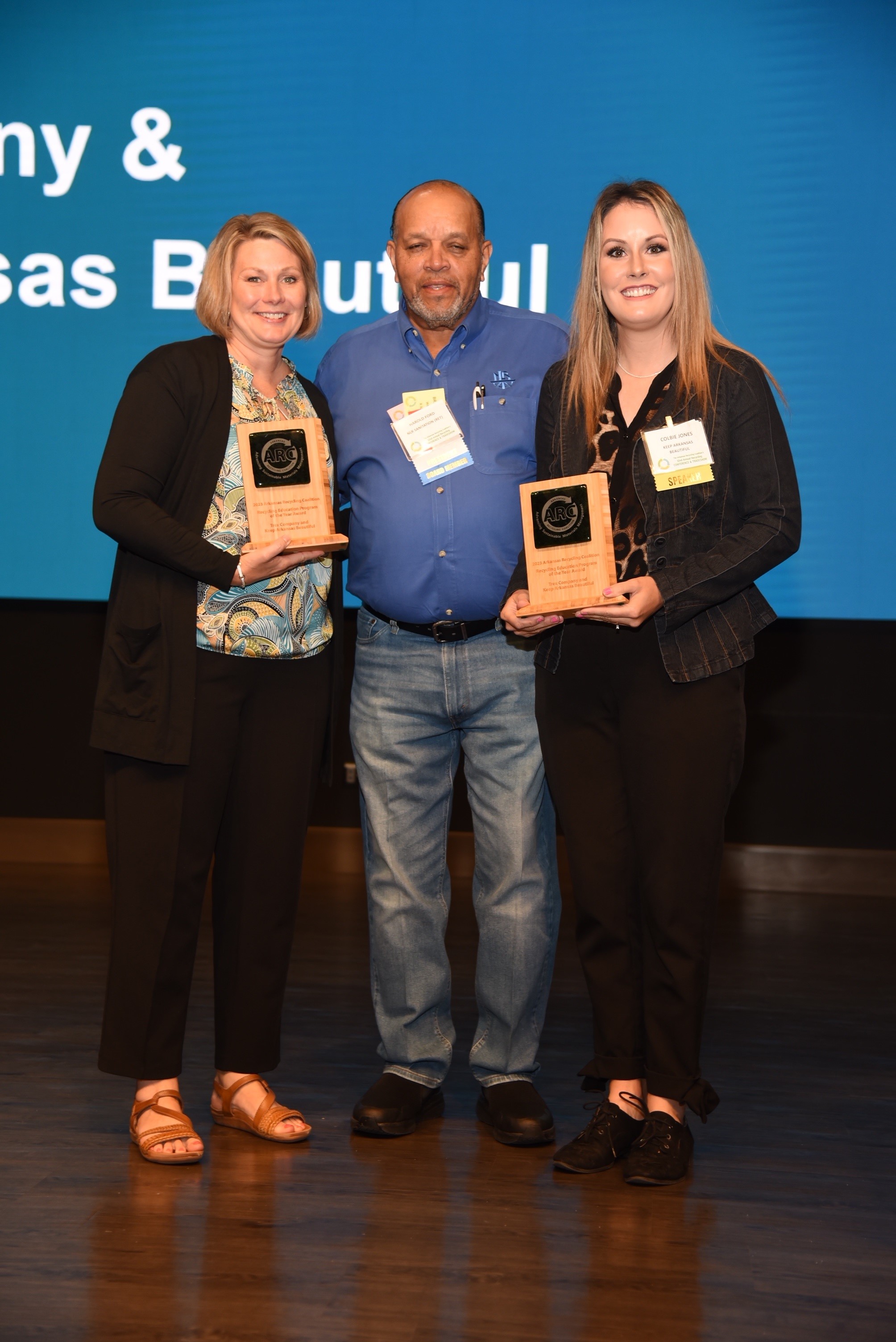 Stepahnie Hicks of Trex with Colbie Jones of KAB and Harold Ford of ARC