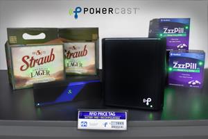 Powercast transmitters power illuminated packaging and electronic price tags