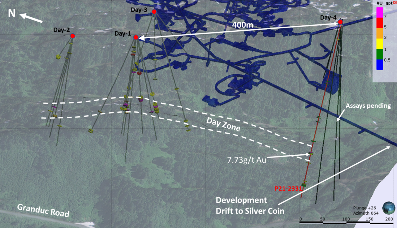 Figure 1 Illustration of the location of drill hole P21-2331