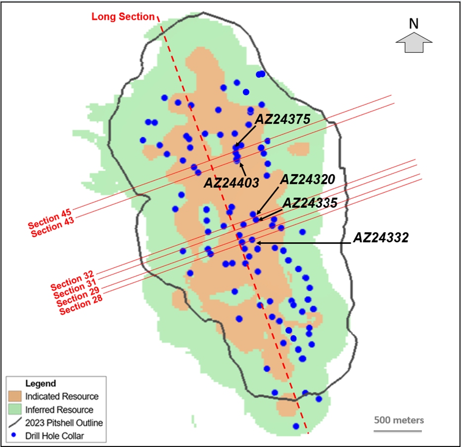 Figure 1 – Plan View Location of Cross-sections and Drill Holes Reported in This News Release