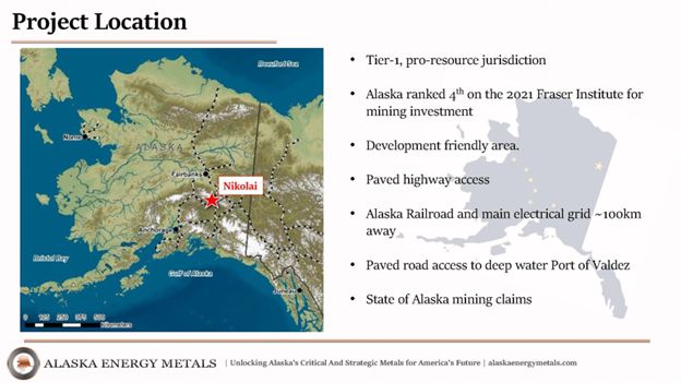 Nikolai Project Location, Alaska