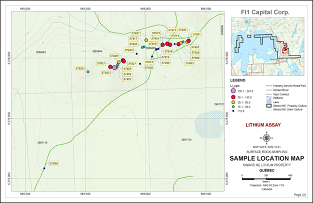 2022 Samples assays – Lithium