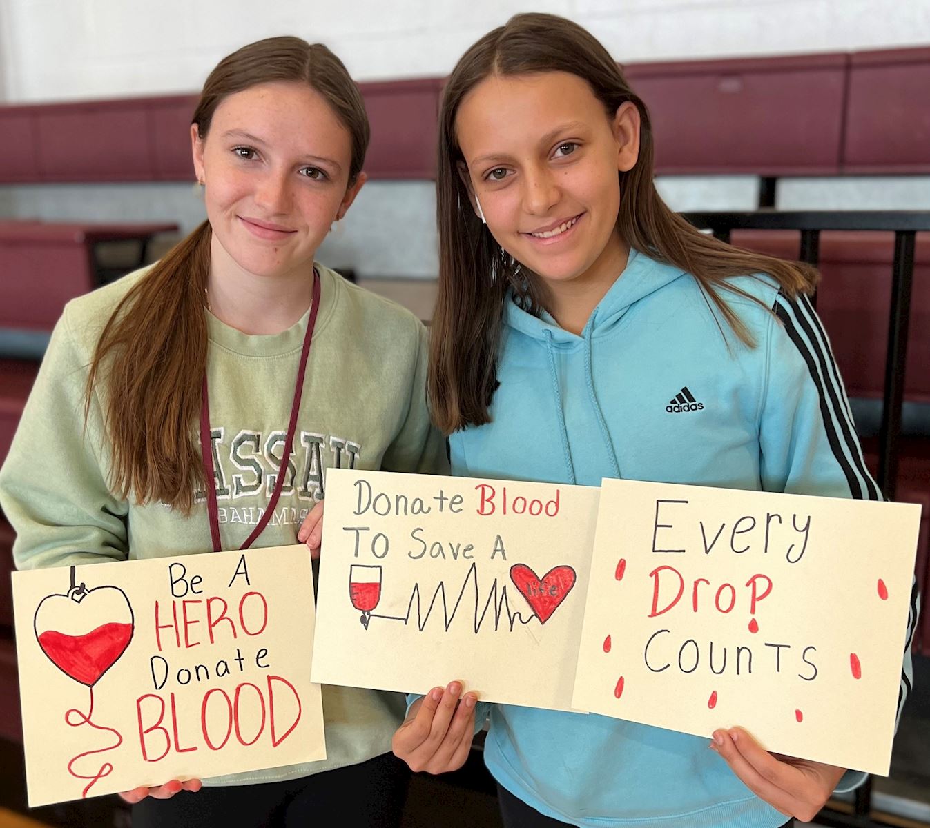 ImpactLife student blood drive signs