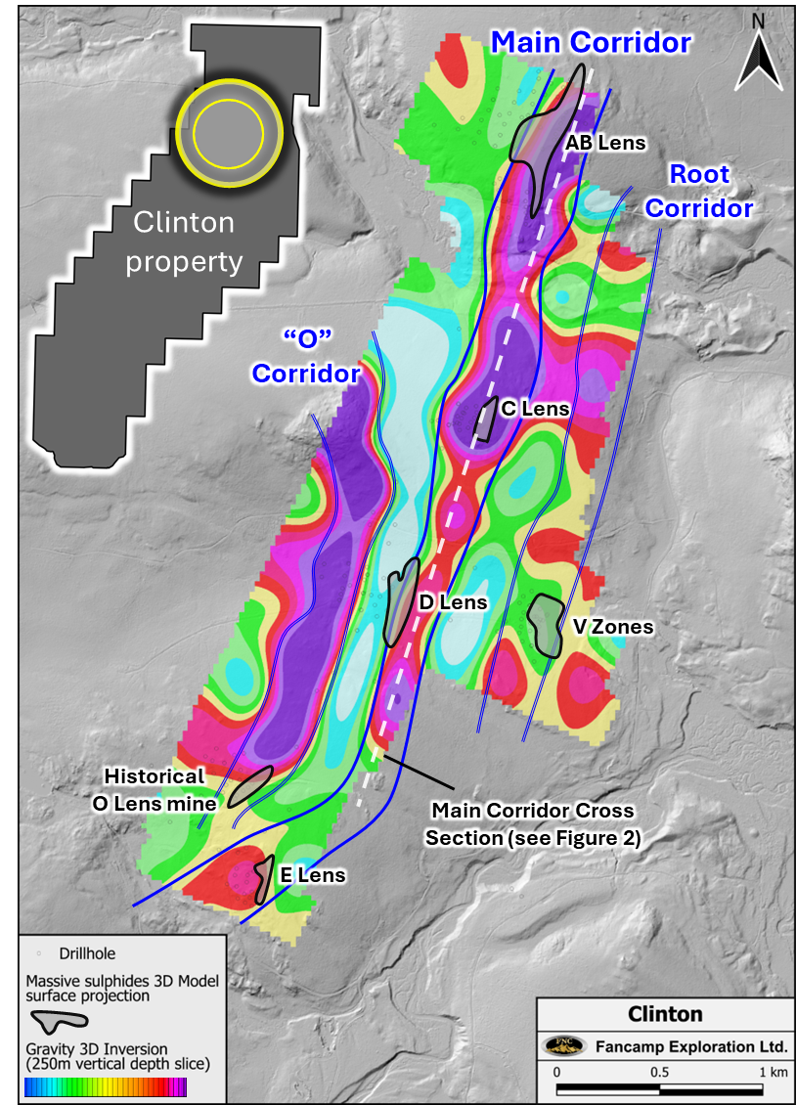 Figure 2: Clinton Project Gravity Survey Anomalies Localisation