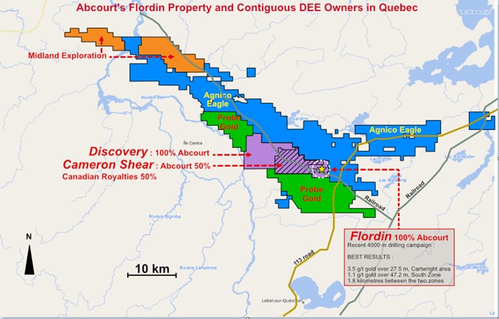 Location of the Flordin property