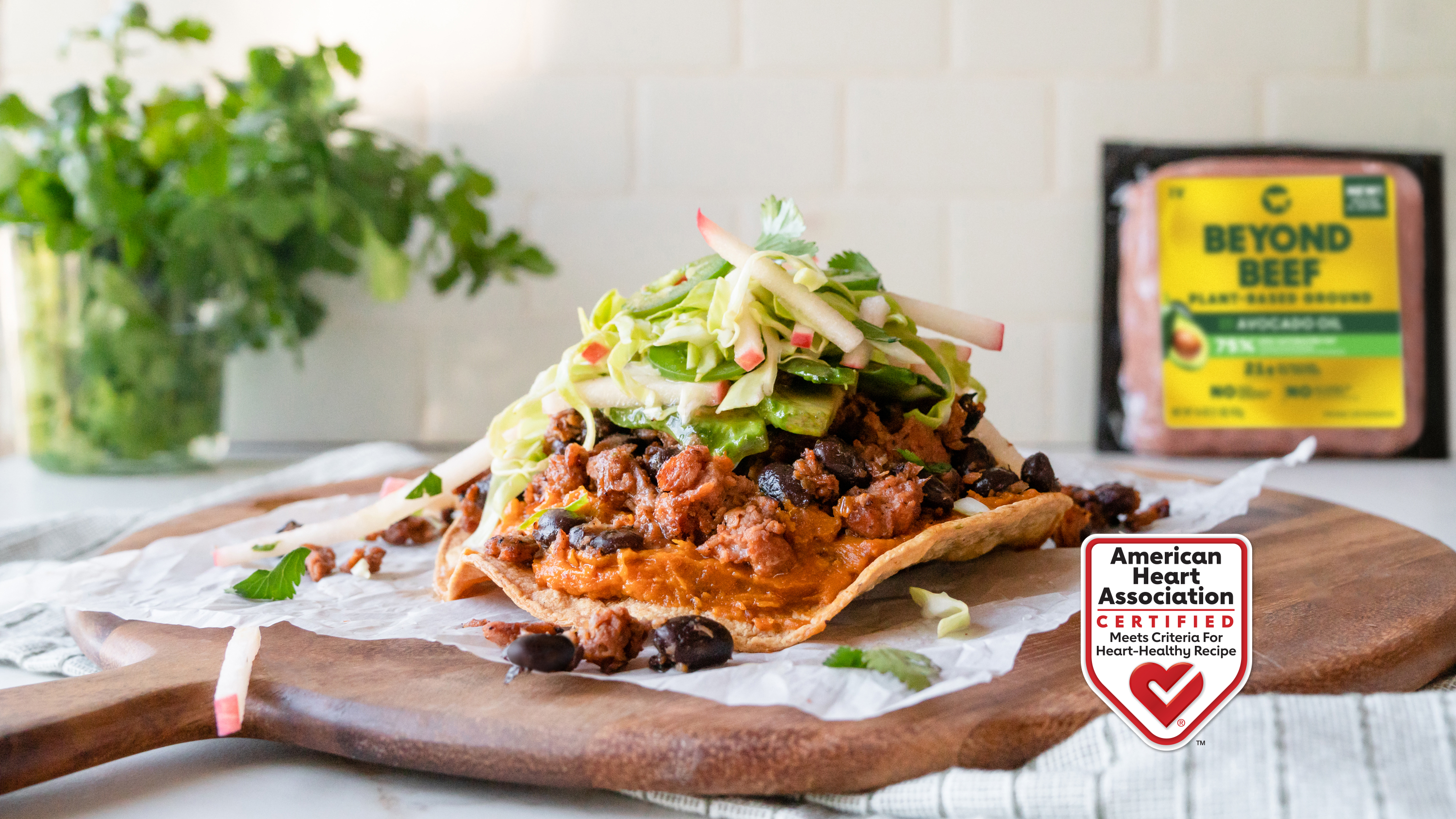 Beyond Beef Tostada_AHA Heart-Check Certified Recipe