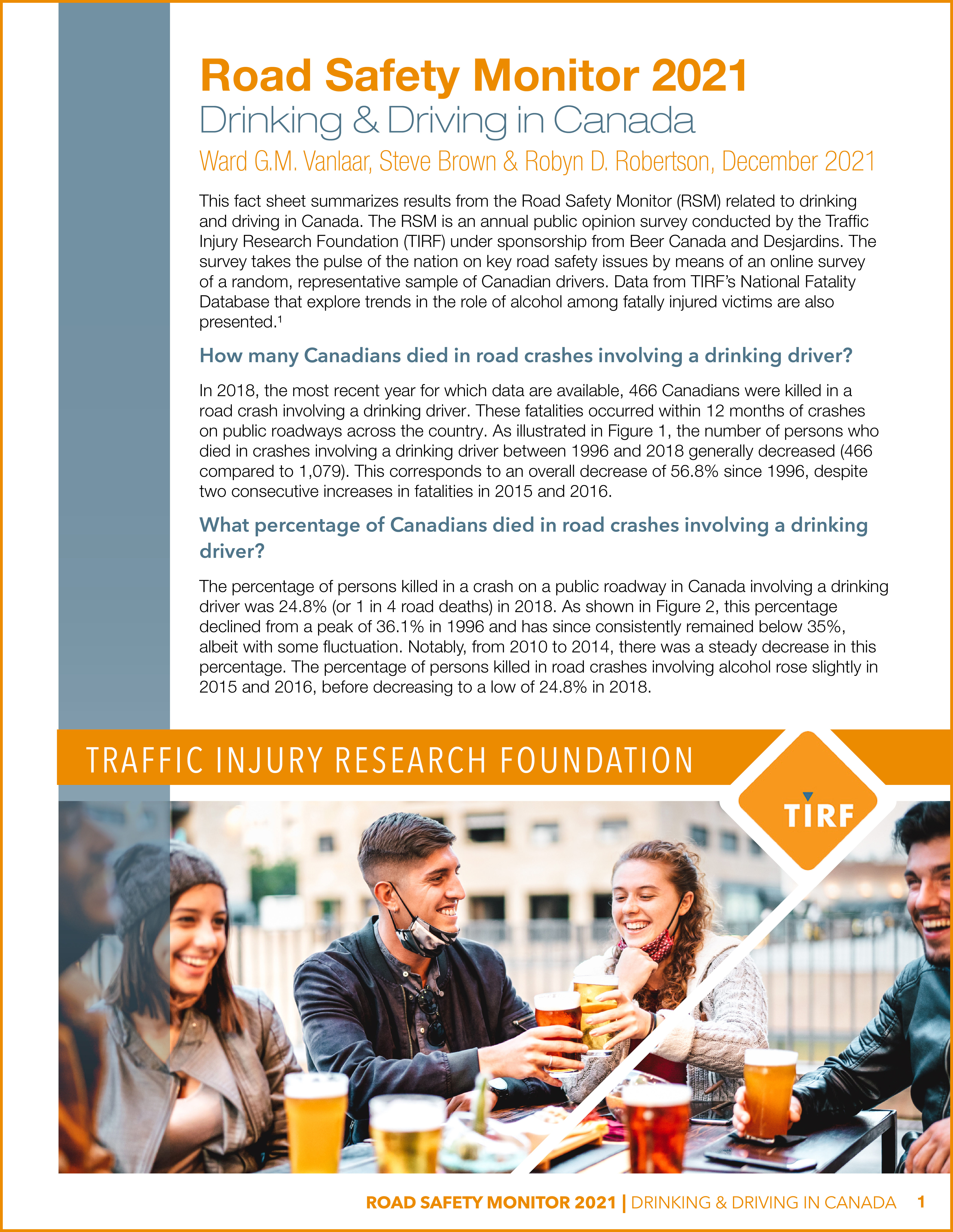 Road Safety Monitor 2021 | Drinking & Driving in Canada