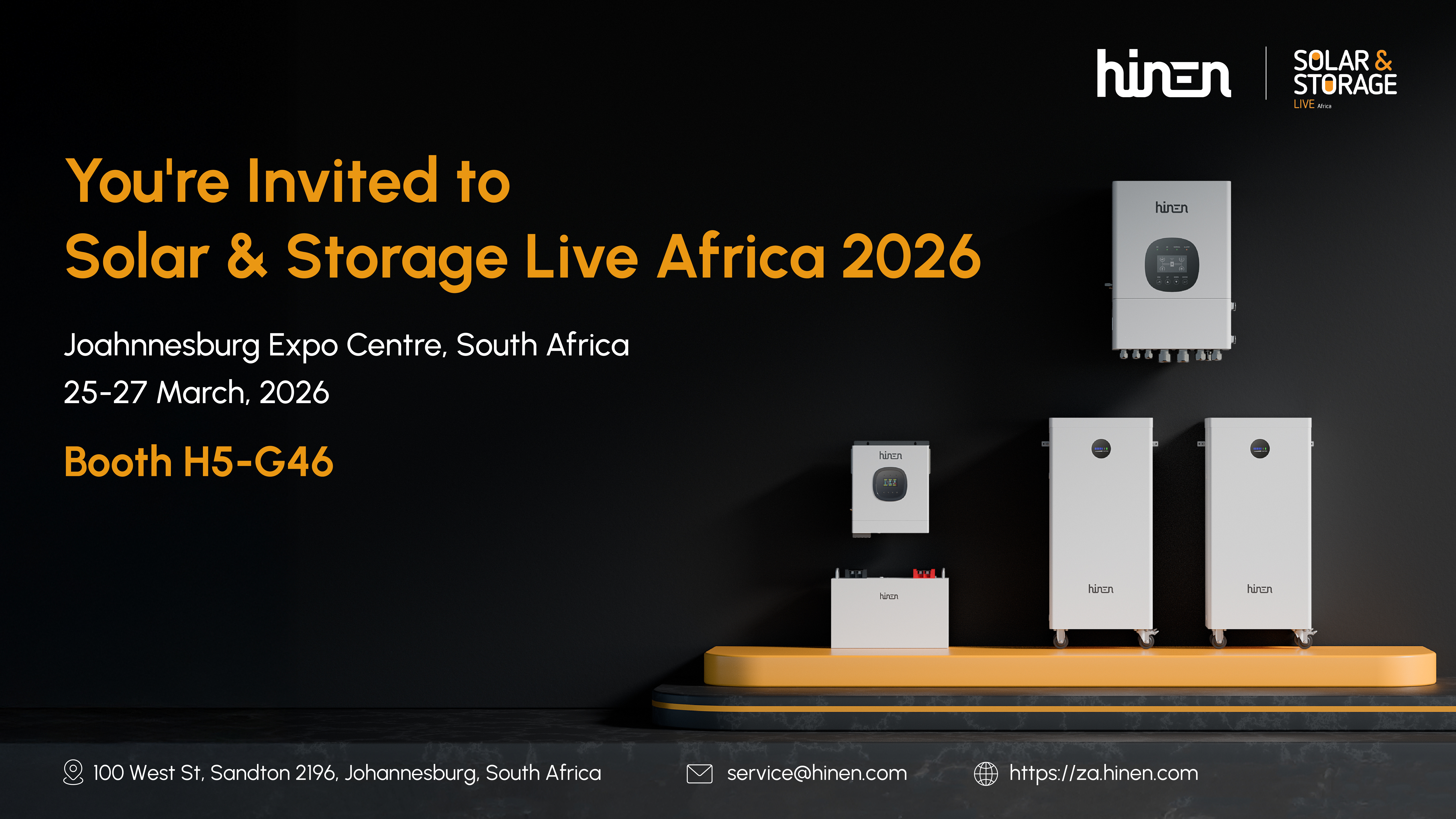Hinen Introduces 3kW Cost-Effective Off-Grid and 12kW High-Power Hybrid Solutions at Solar & Storage Live Africa 2026