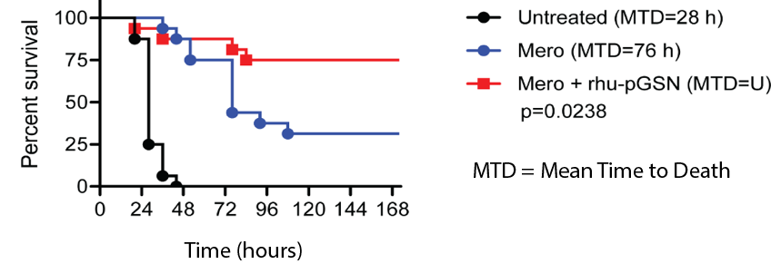 Survival Benefit Achieved by Combining Rhu-pGSN with Meropenem