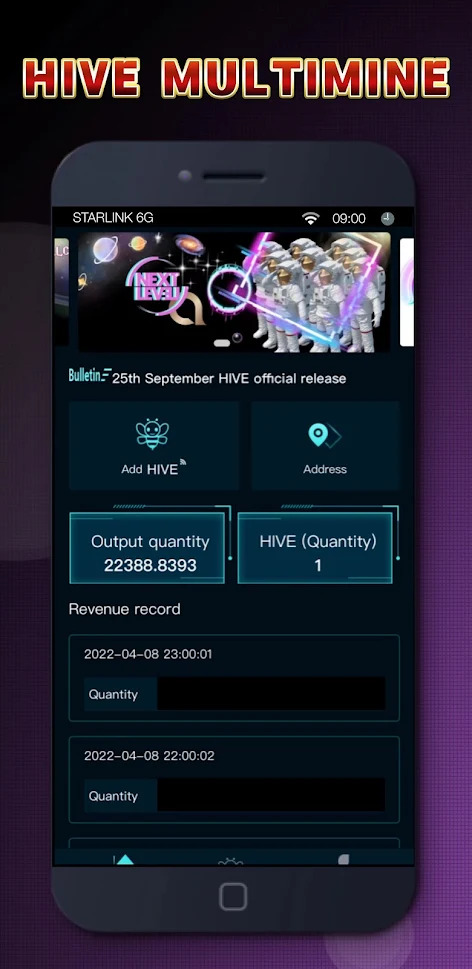 HIVE MULTIMINE Mobile Crypto Mining App