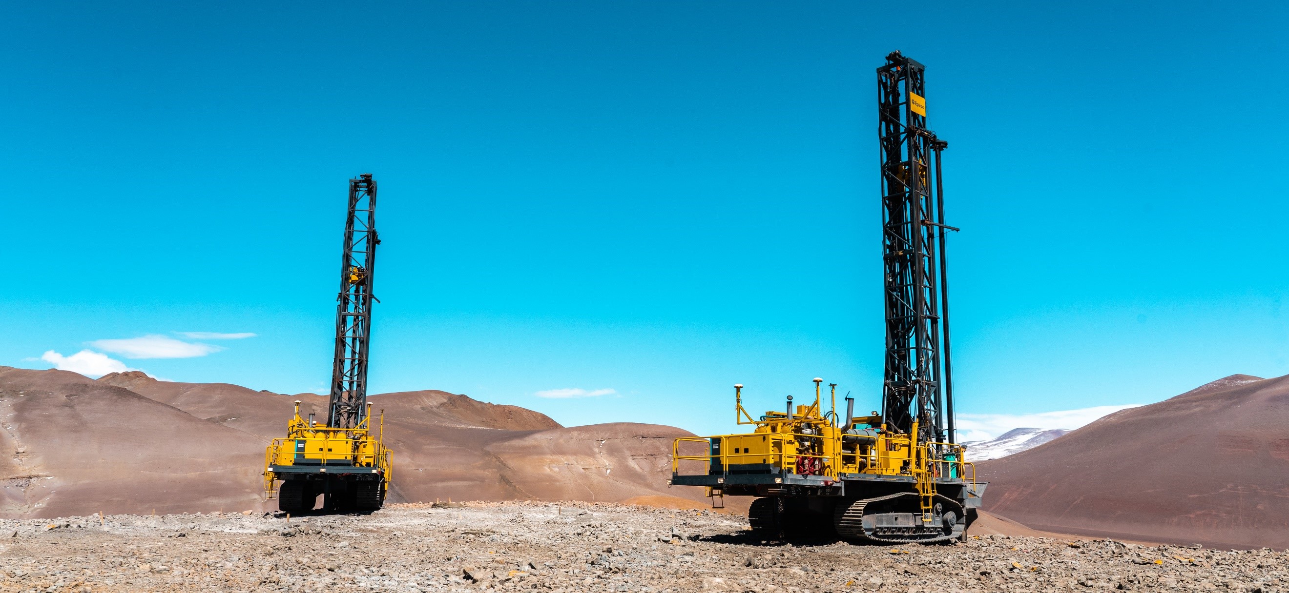 Blast hole drilling work at the Lindero Deposit