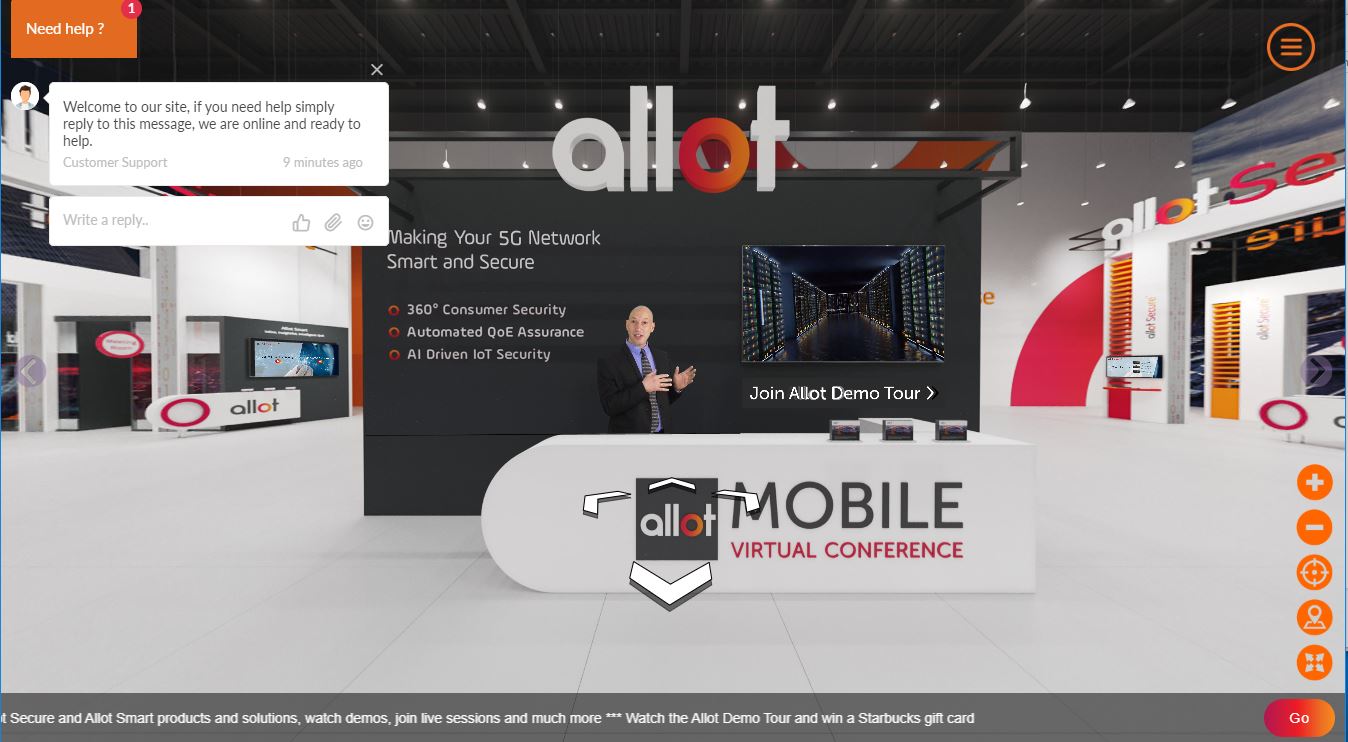 Allot Mobile Virtual Conference - Reception Area