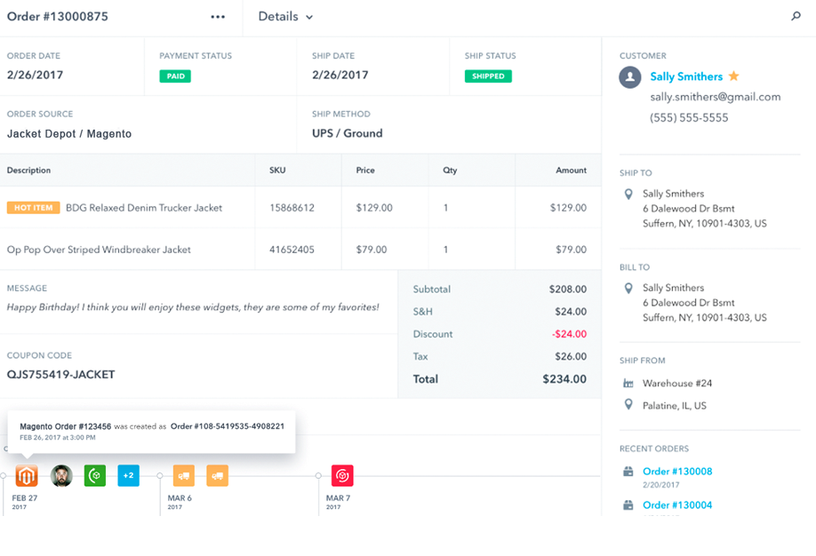 ReadyCloud Suite Order Timeline