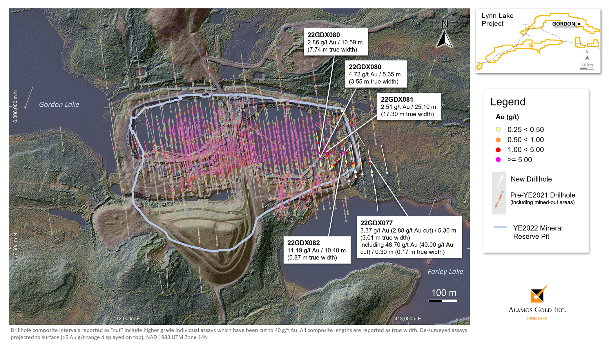 Figure 2 Lynn Lake – Gordon Deposit Drillhole Plan Map