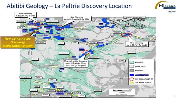 Figure 1 Abitibi Geology-La Peltrie Discovery Location