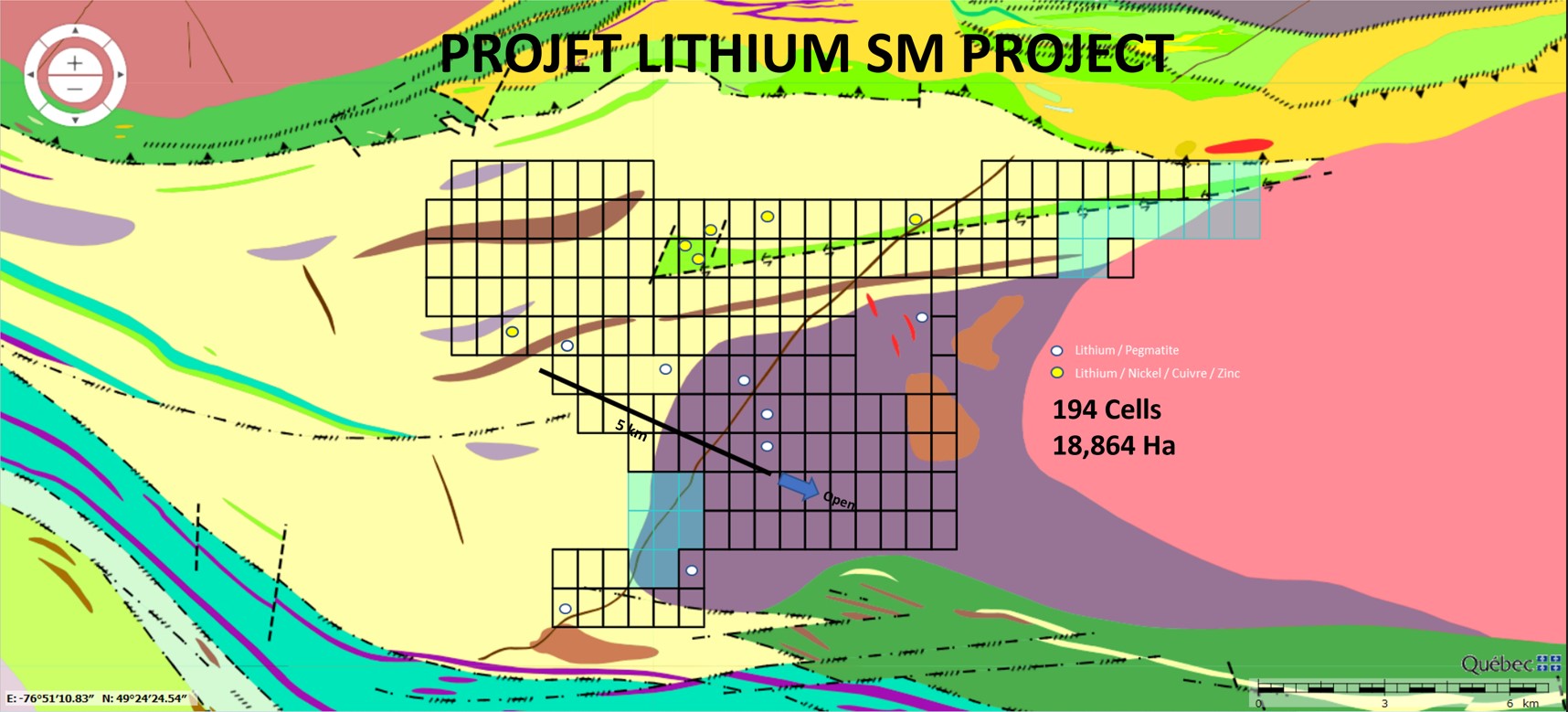 Carte géologique du Lithium SM