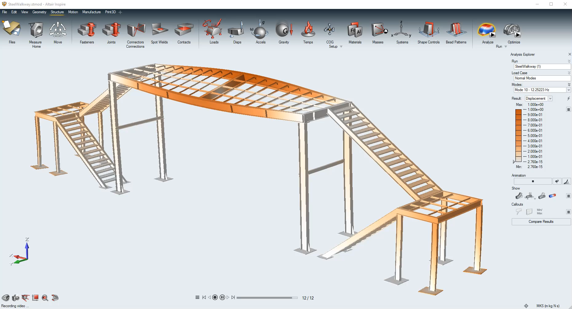 Altair Inspire can run a modal analysis on large assemblies with speed and accuracy