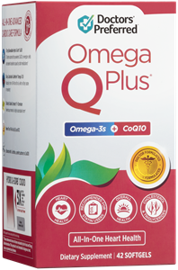 Now available at Meijer's, cardiologist-formulated Omega Q Plus by Doctors' Preferred is a combination of omega-3s, Coenzyme Q10 (CoQ10), Crominex-3, L-carnitine, and B vitamins providing advanced, all-in-one support for heart health; and recommended for all adults, including statin drug users.