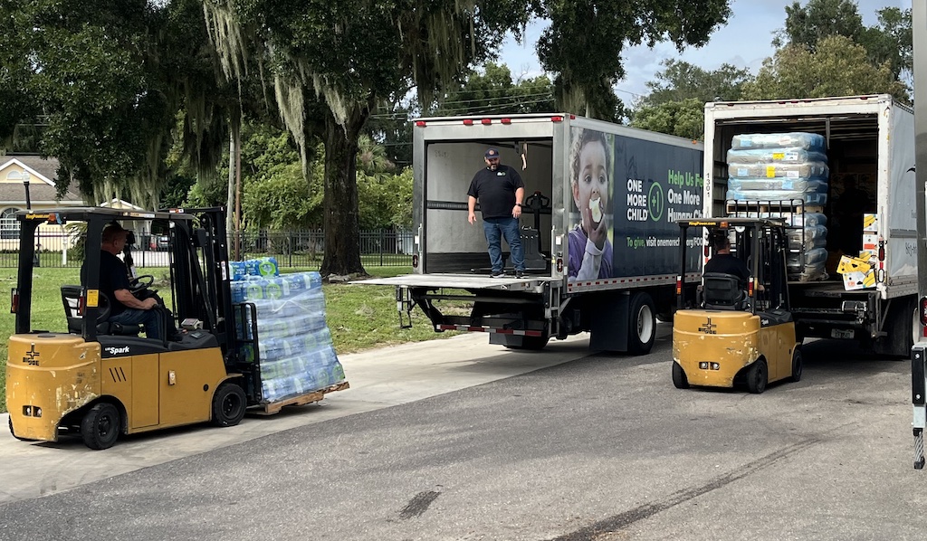 One More Child sends 105 semi-truck loads of relief items to families most impacted by Hurricanes Helene and Milton.