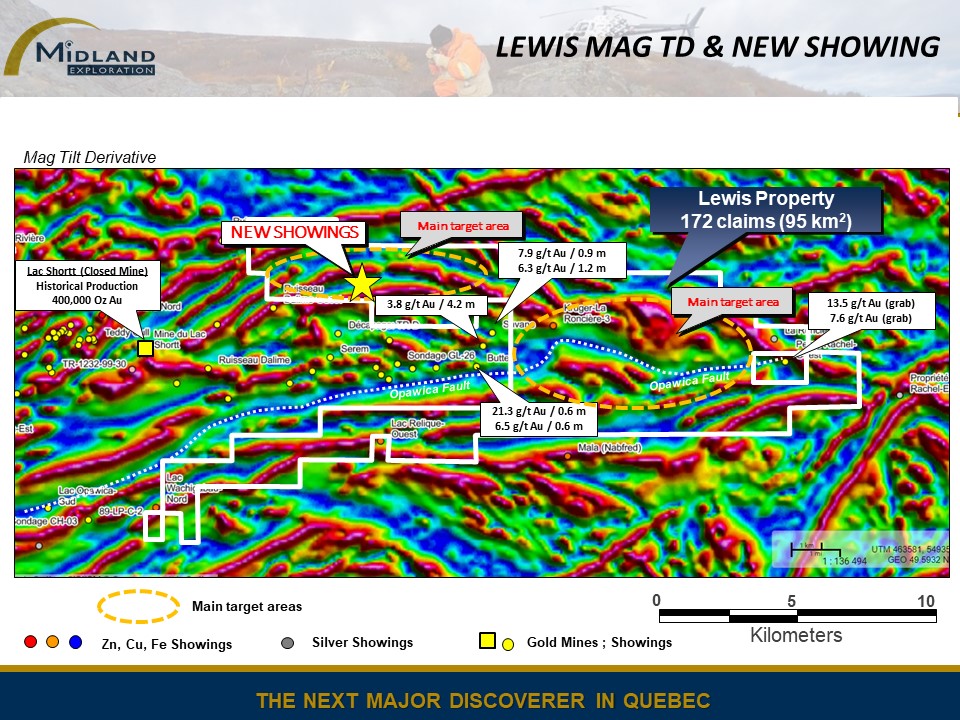 Figure 4 Lewis mag and new showings