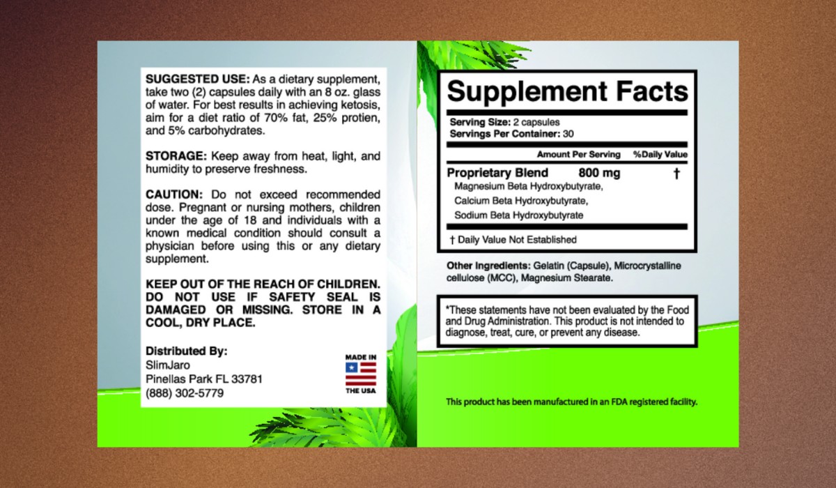 Slimjaro - Supplement Facts