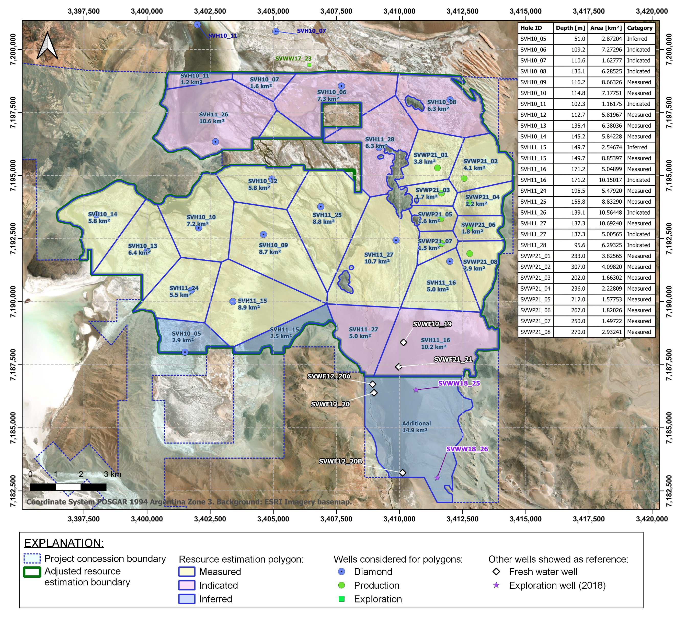 Location map of Measured, Indicated and Inferred Lithium Mineral Resources