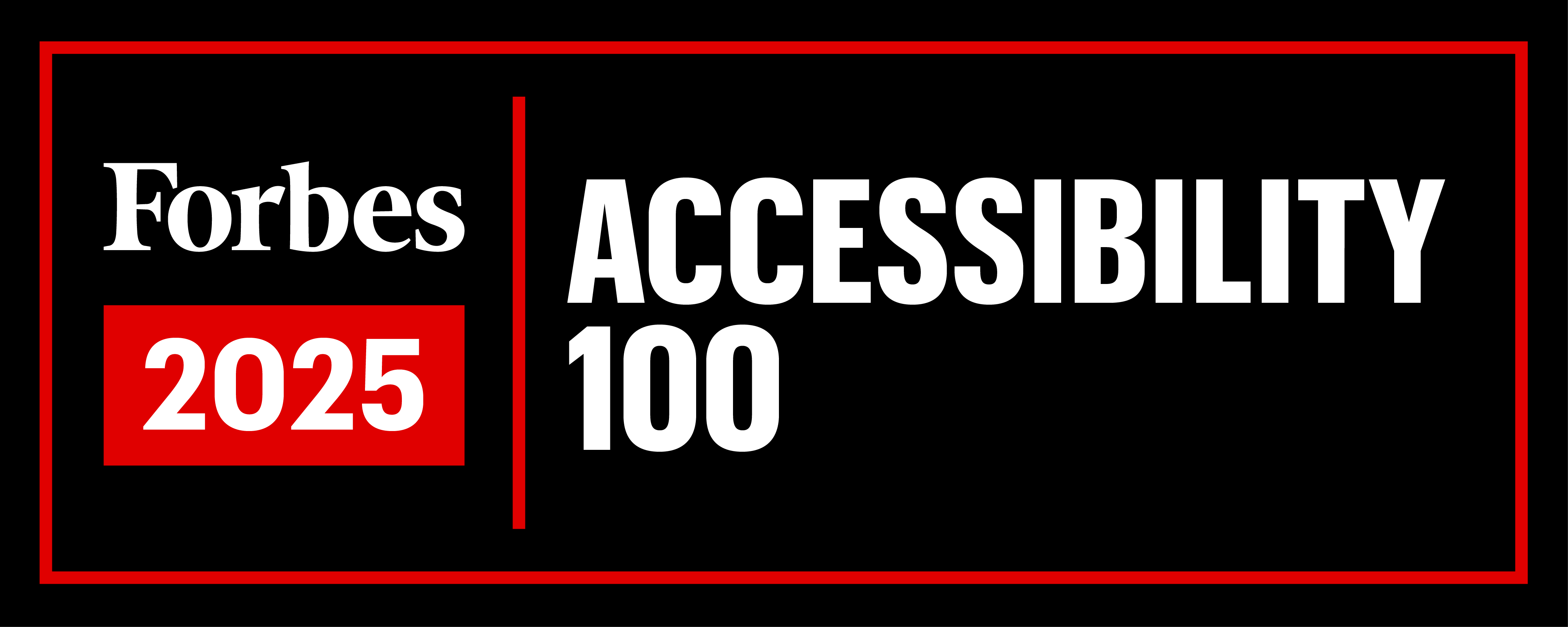 2025 Forbes Accessibility 100 horizontal badge
