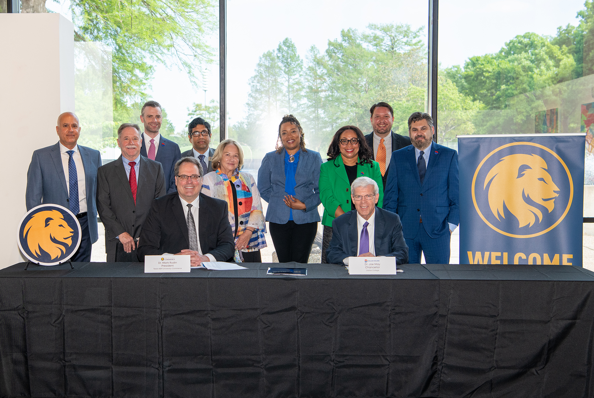 Officials with Texas A&M University-Commerce and Dallas College signed a memorandum of understanding on Tuesday, April 13 at the Dallas College Richland Campus to mark the beginning of a partnership to bring new undergraduate degree pathways to Dallas students.