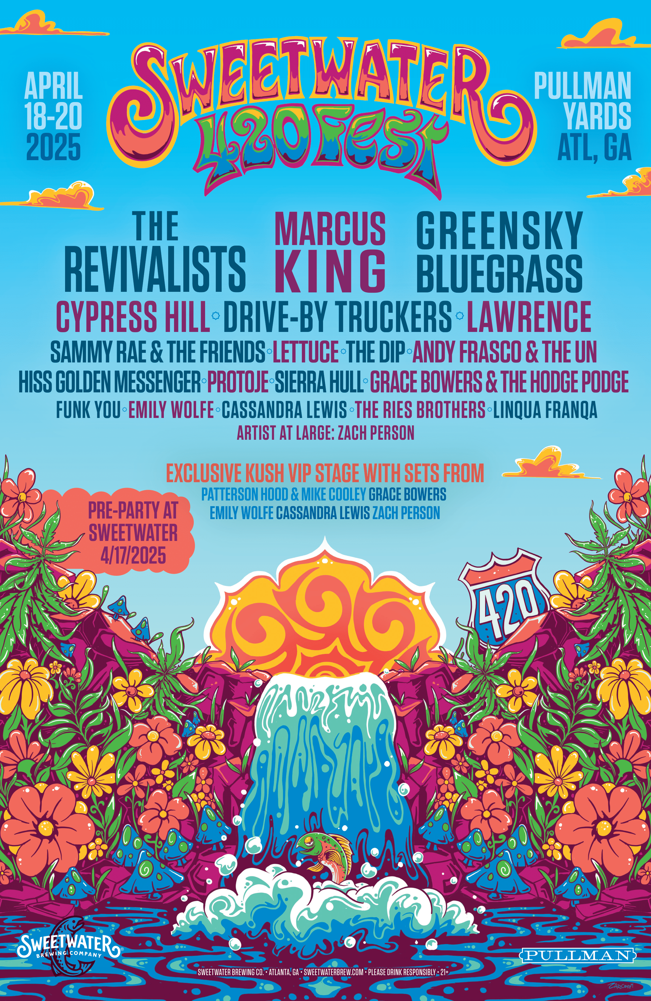 SweetWater Brewing Company 420 Fest Official Festival Poster 2025