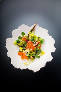 Vibrant kaiseki dish by Michelin-Star Chef Hiroo Nagahara 