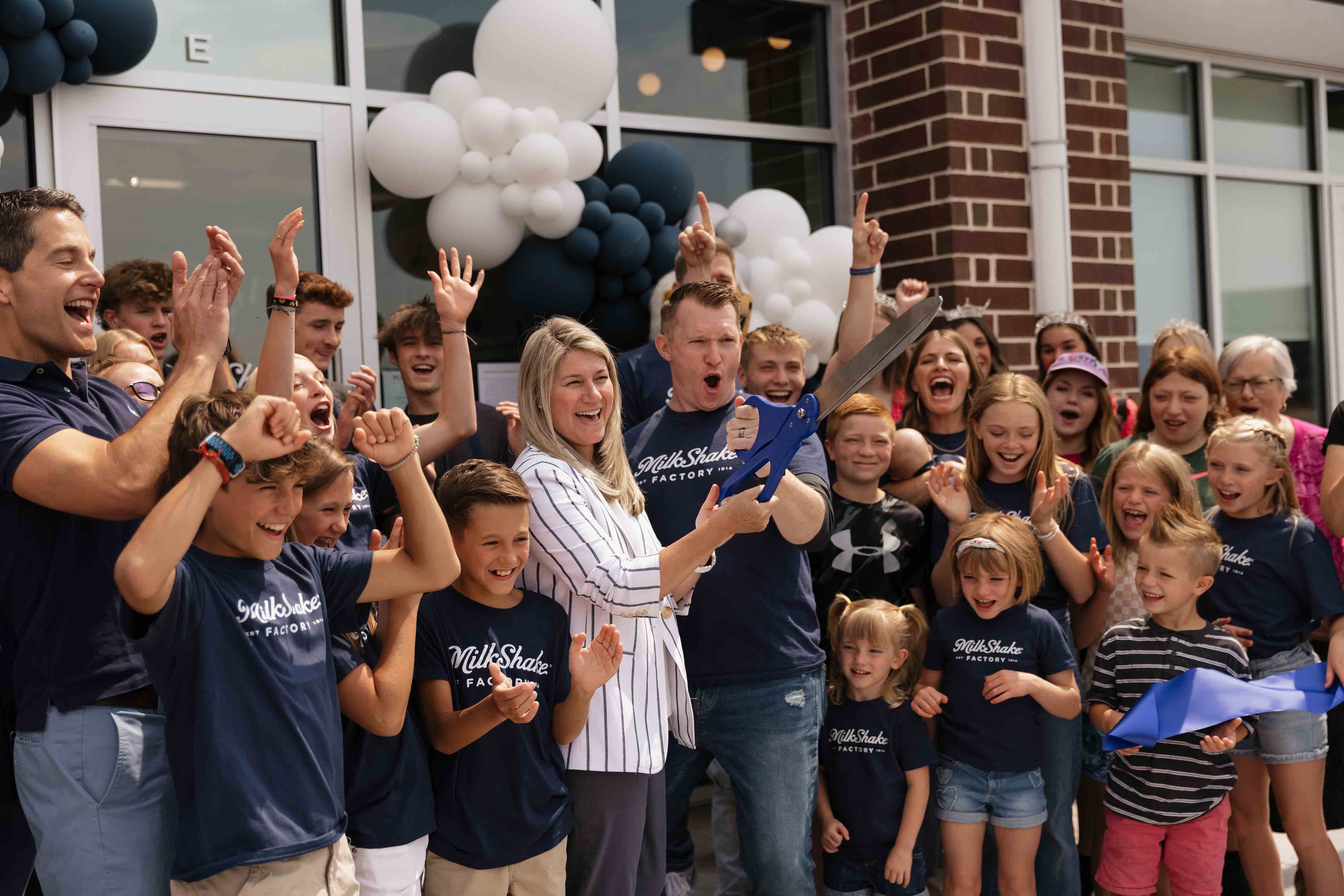 Dana Edwards Manatos (Founder & CEO) and Micah Keith (First Signed Franchisee), at the first MilkShake Factory Franchise Location Grand Opening in Pleasant Grove, Utah.