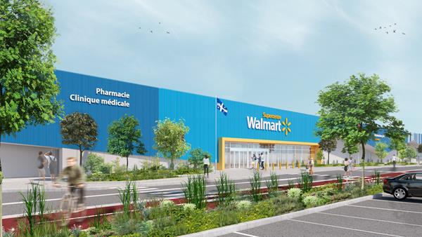 Rendering of the new Walmart Canada Supercentre at Marché Central in Montreal