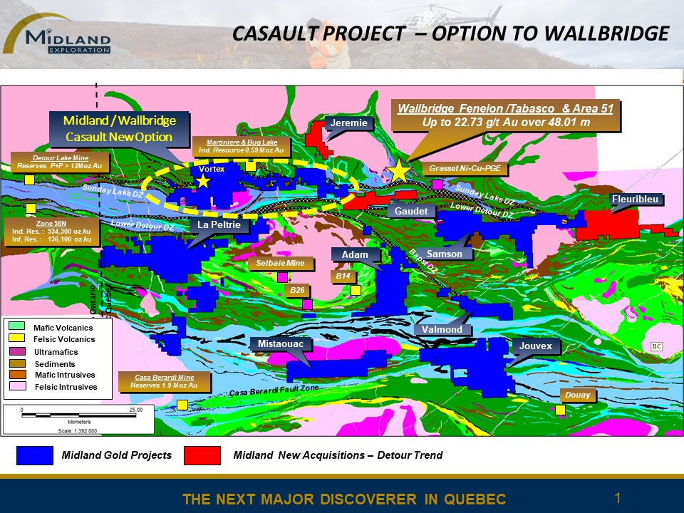 Figure 1 Casault Option to Wallbridge